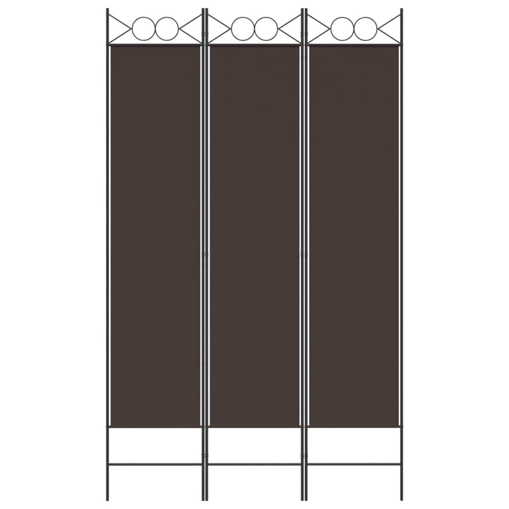 Divisorio a 3 Pannelli Marrone 120x200 cm in Tessuto | homemem39