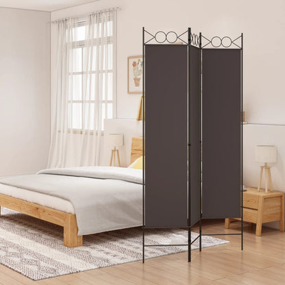 Divisorio a 3 Pannelli Marrone 120x200 cm in Tessuto | homemem39