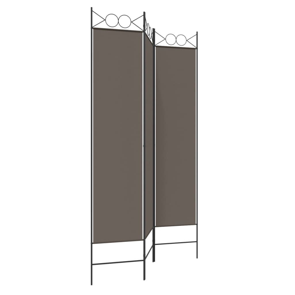 Divisorio a 3 Pannelli Antracite 120x200 cm in Tessuto | homemem39