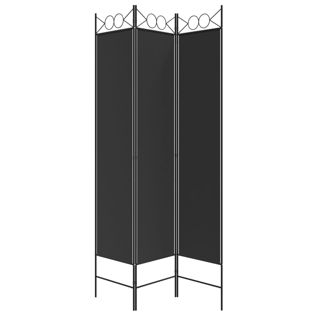 Divisorio a 3 Pannelli Nero 120x200 cm in Tessuto - homemem39