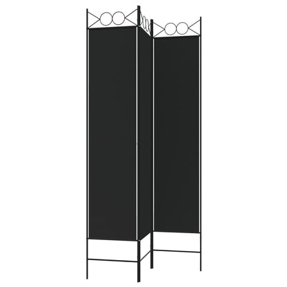 Divisorio a 3 Pannelli Nero 120x200 cm in Tessuto | homemem39