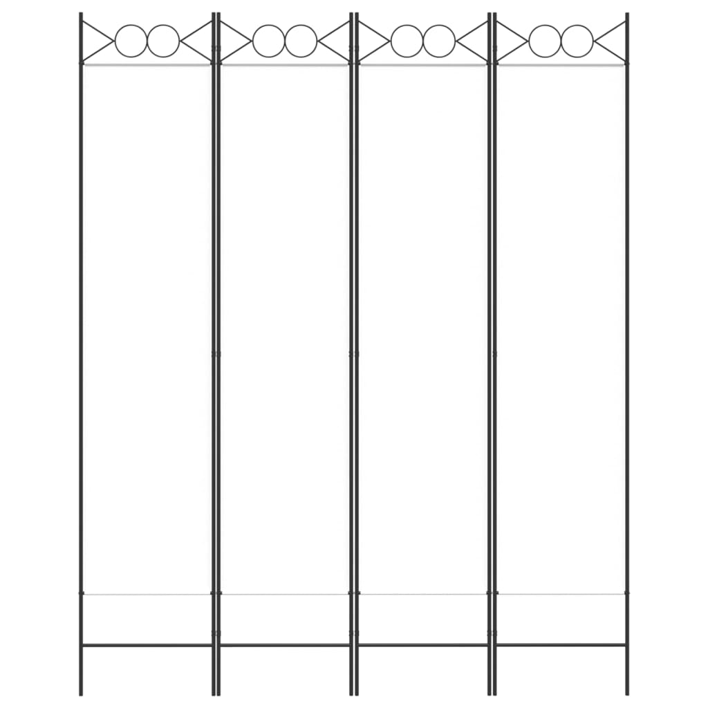 Divisorio a 4 Pannelli Bianco 160x200 cm Tessuto - homemem39