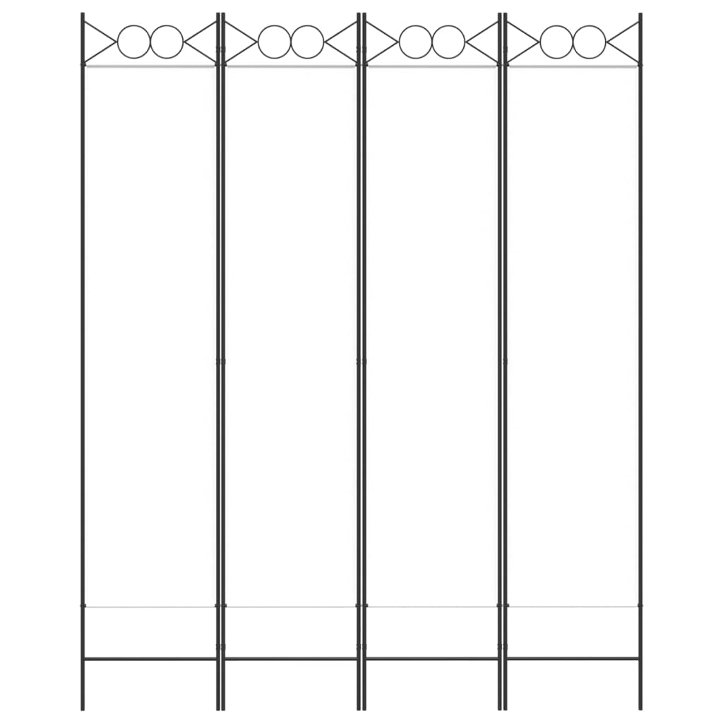 Divisorio a 4 Pannelli Bianco 160x200 cm Tessuto - homemem39