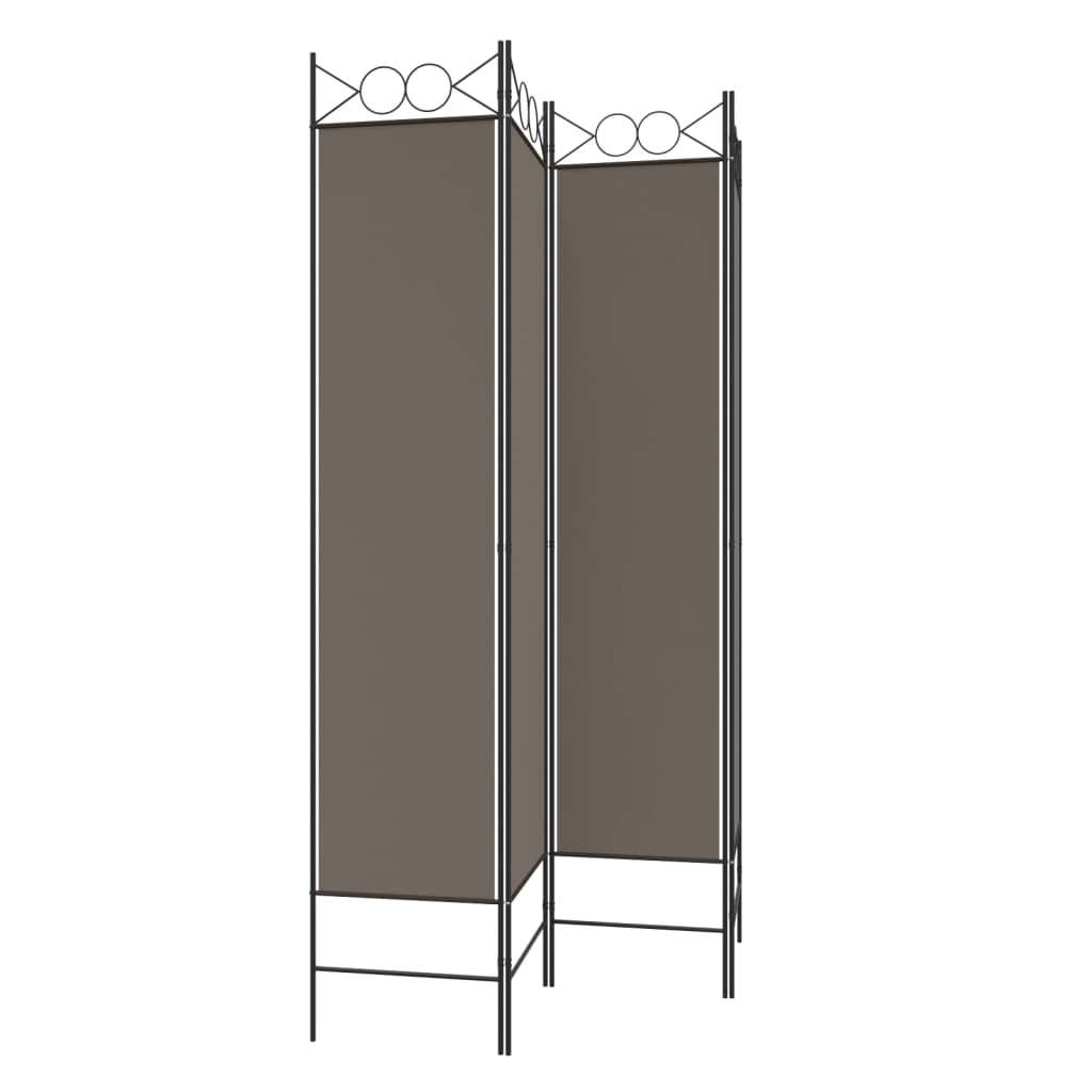 Divisorio a 4 Pannelli Antracite 160x200 cm Tessuto - homemem39