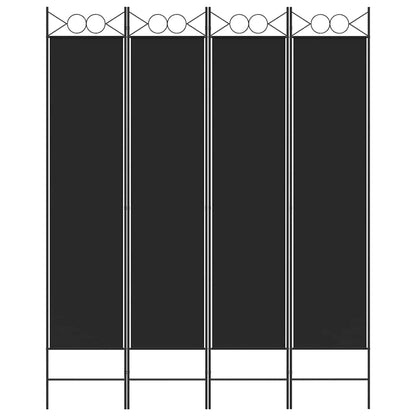 Divisorio a 4 Pannelli Nero 160x200 cm in Tessuto - homemem39