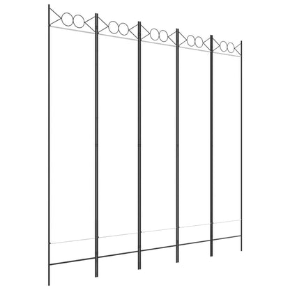 Divisorio a 5 Pannelli Bianco 200x200 cm Tessuto - homemem39