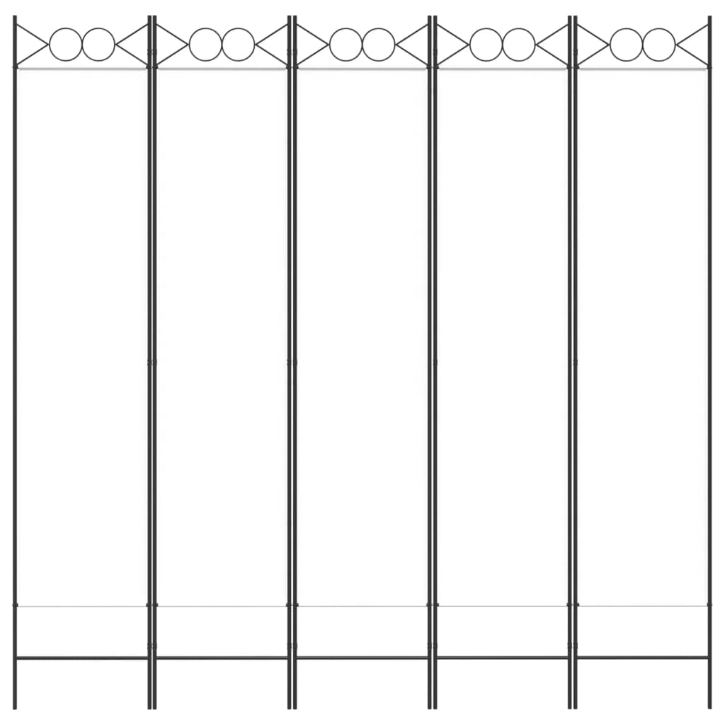 Divisorio a 5 Pannelli Bianco 200x200 cm Tessuto - homemem39