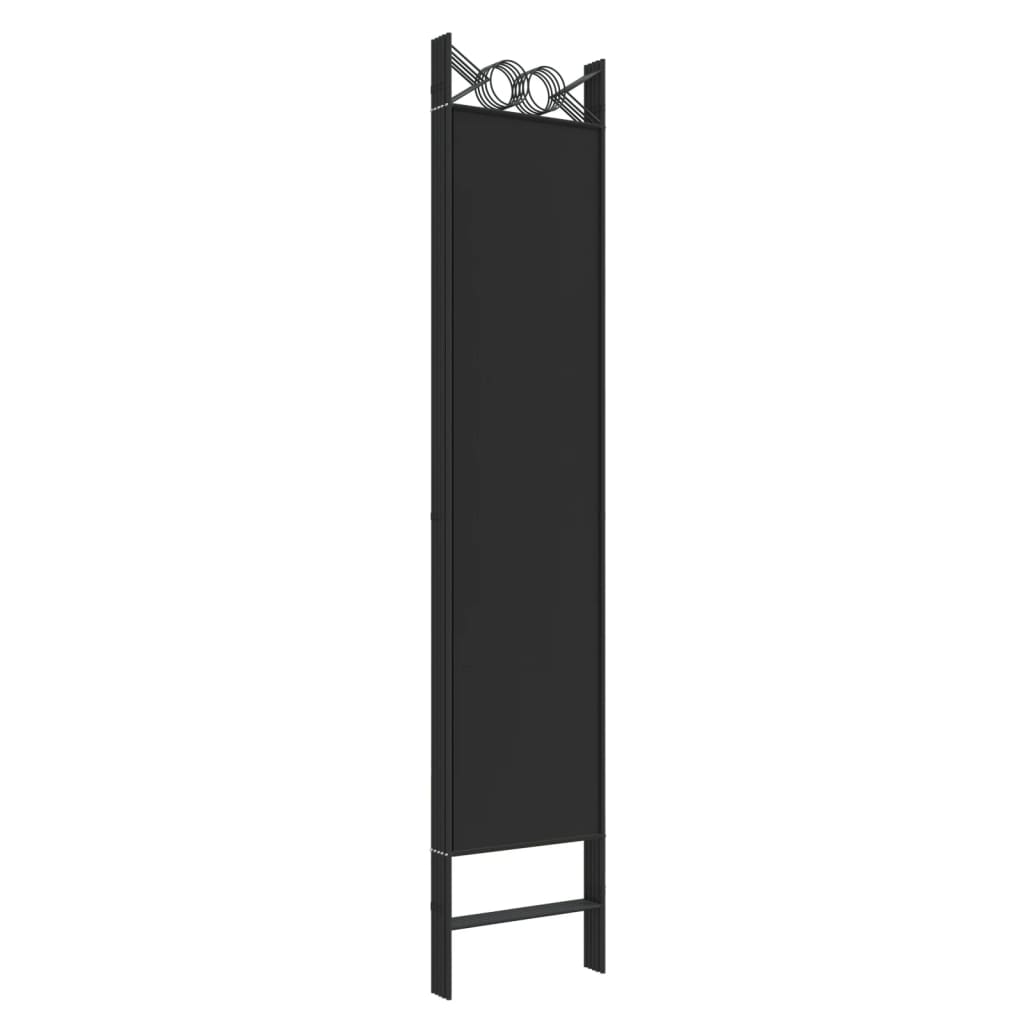 Divisorio 5 Pannelli Nero 200x200 cm Tessuto - homemem39