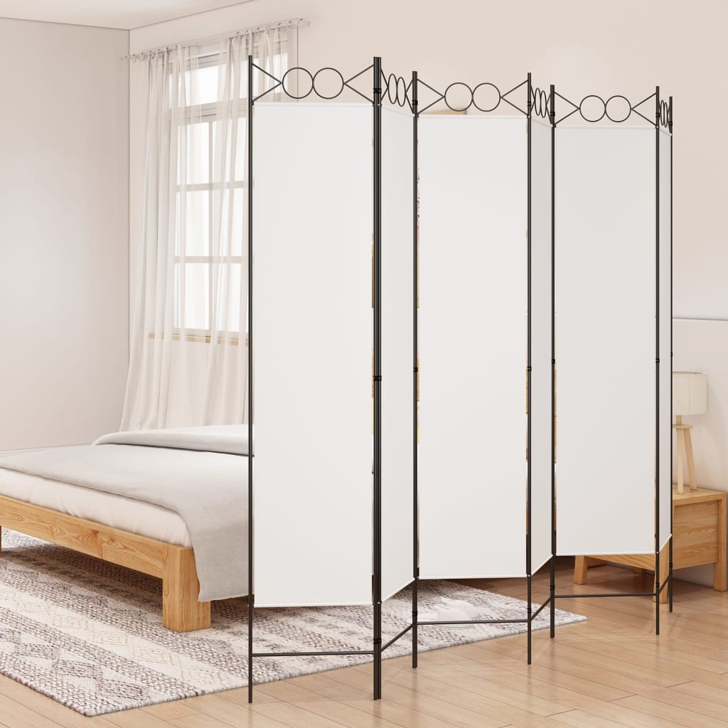Divisorio a 4 Pannelli Bianco 240x200 cm Tessuto - homemem39
