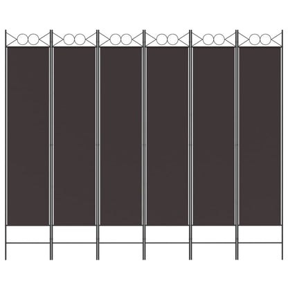 Divisorio a 6 Pannelli Marrone 240x200 cm in Tessuto | homemem39