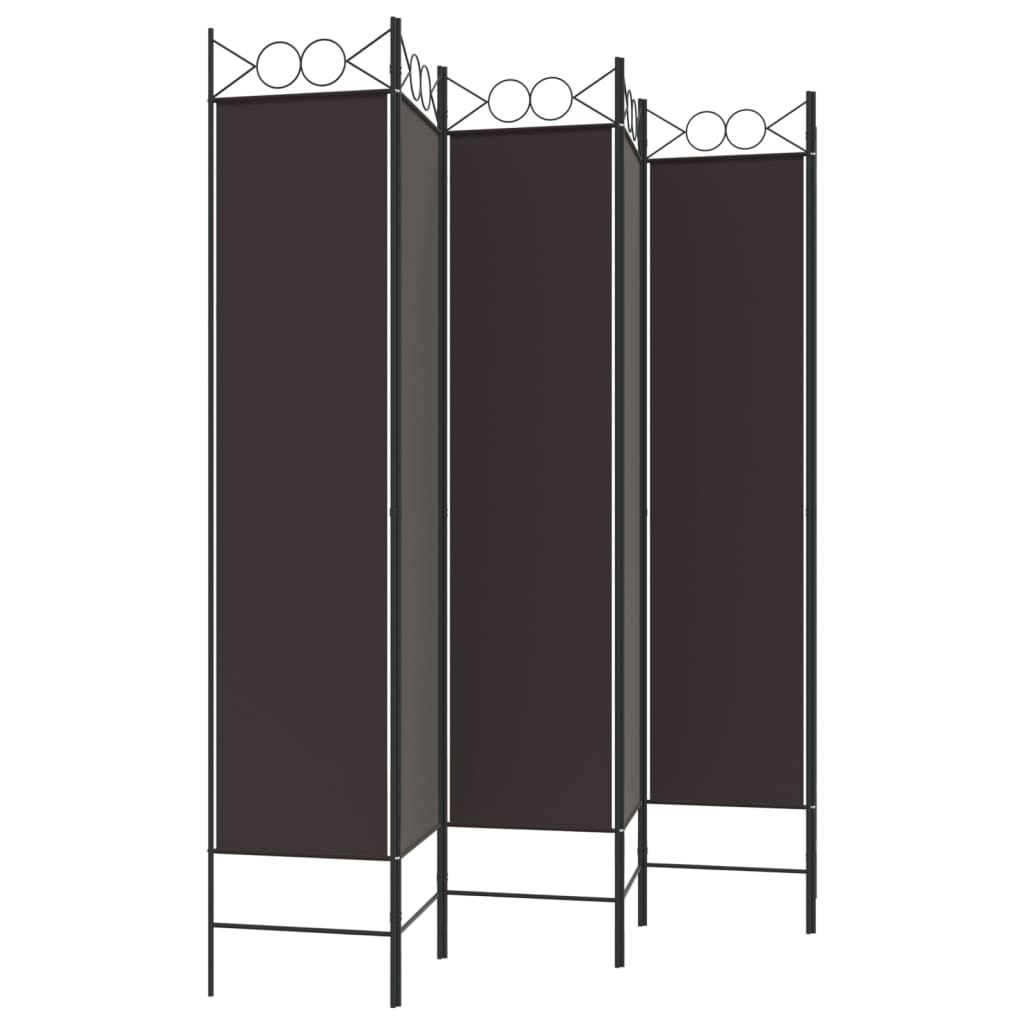 Divisorio a 6 Pannelli Marrone 240x200 cm in Tessuto | homemem39