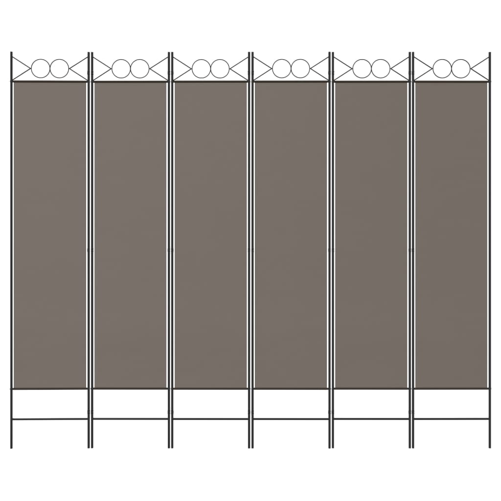 Divisorio a 6 Pannelli Antracite 240x200 cm Tessuto - homemem39