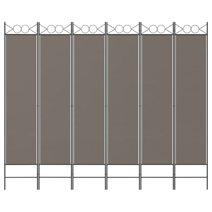 Divisorio a 6 Pannelli Antracite 240x200 cm Tessuto - homemem39