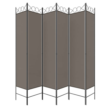 Divisorio a 6 Pannelli Antracite 240x200 cm Tessuto - homemem39