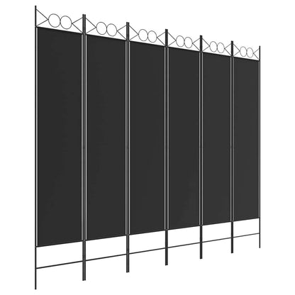 Divisorio a 6 Pannelli Nero 240x200 cm in Tessuto - homemem39