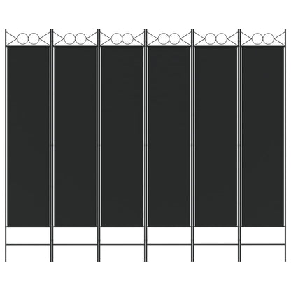 Divisorio a 6 Pannelli Nero 240x200 cm in Tessuto - homemem39