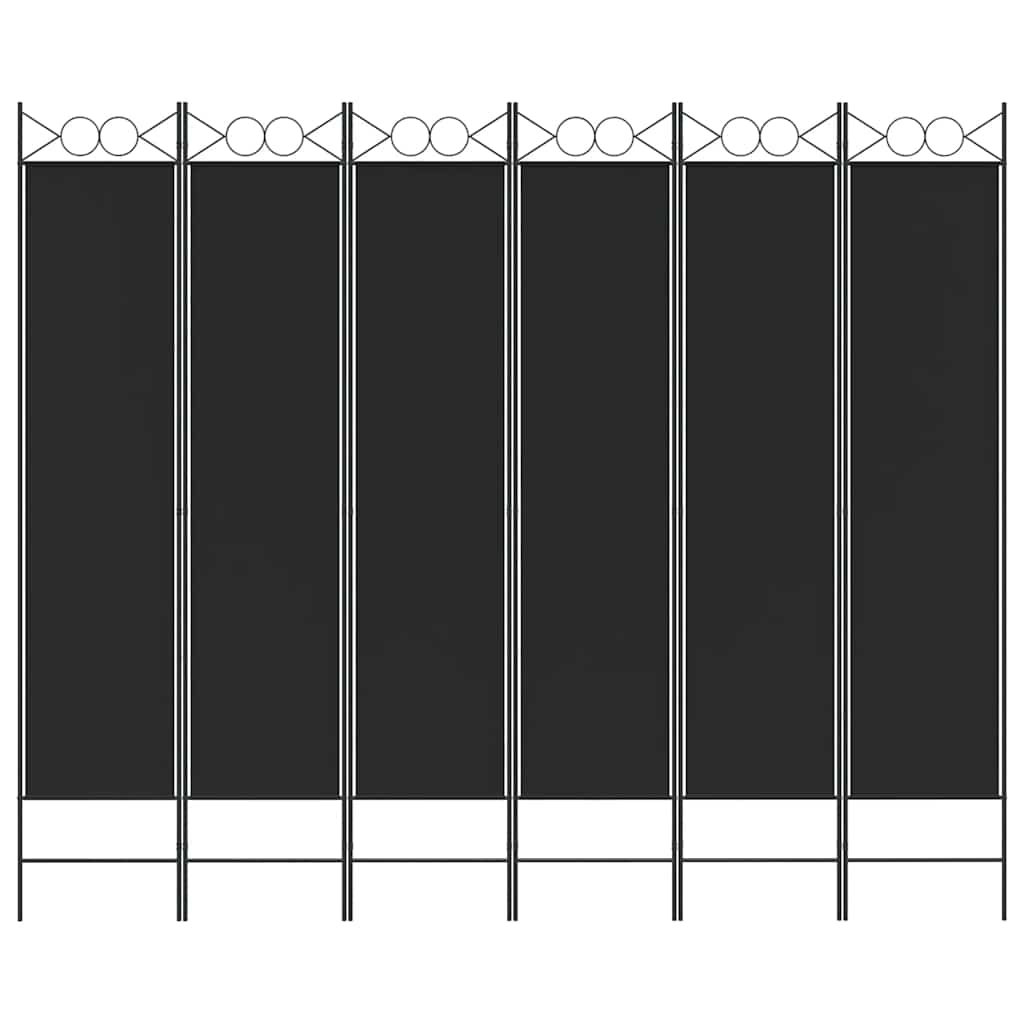Divisorio a 6 Pannelli Nero 240x200 cm in Tessuto - homemem39