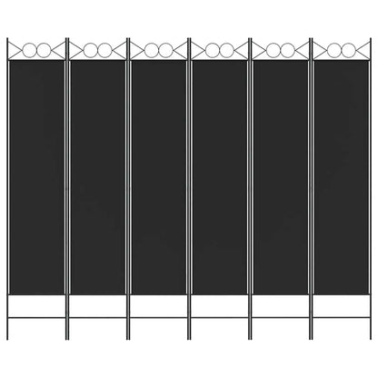 Divisorio a 6 Pannelli Nero 240x200 cm in Tessuto - homemem39