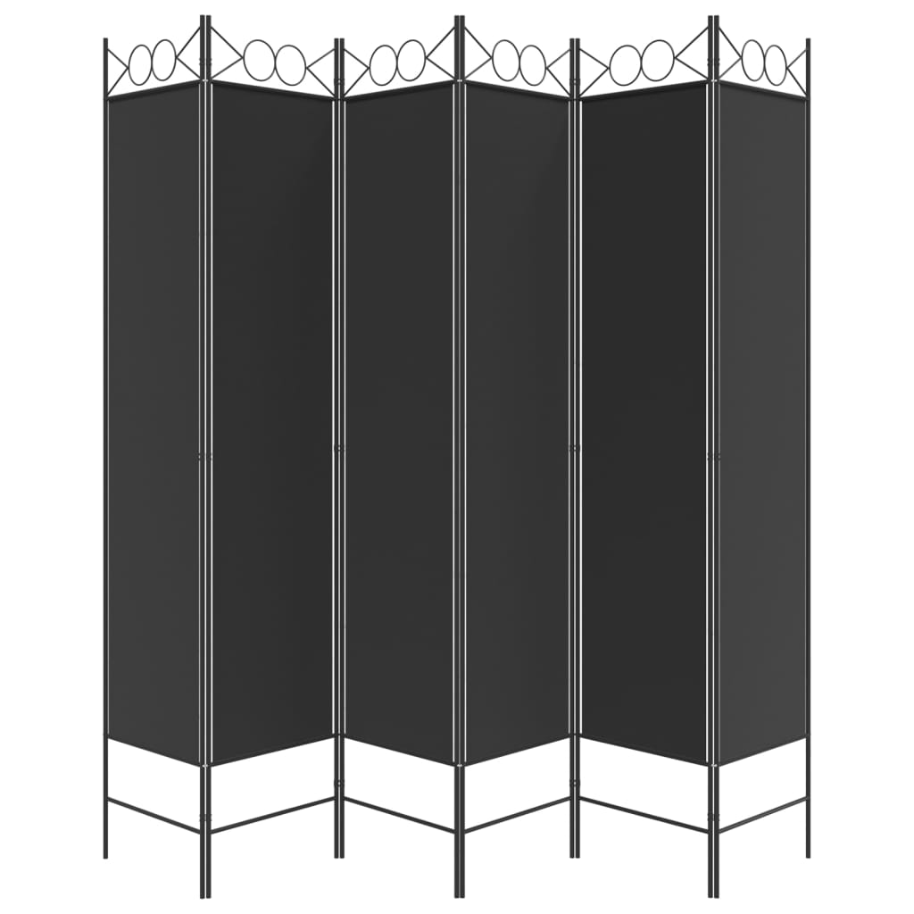 Divisorio a 6 Pannelli Nero 240x200 cm in Tessuto - homemem39