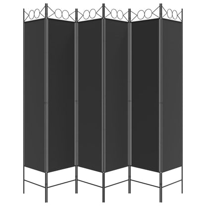 Divisorio a 6 Pannelli Nero 240x200 cm in Tessuto - homemem39