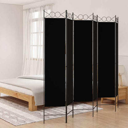Divisorio a 6 Pannelli Nero 240x200 cm in Tessuto - homemem39