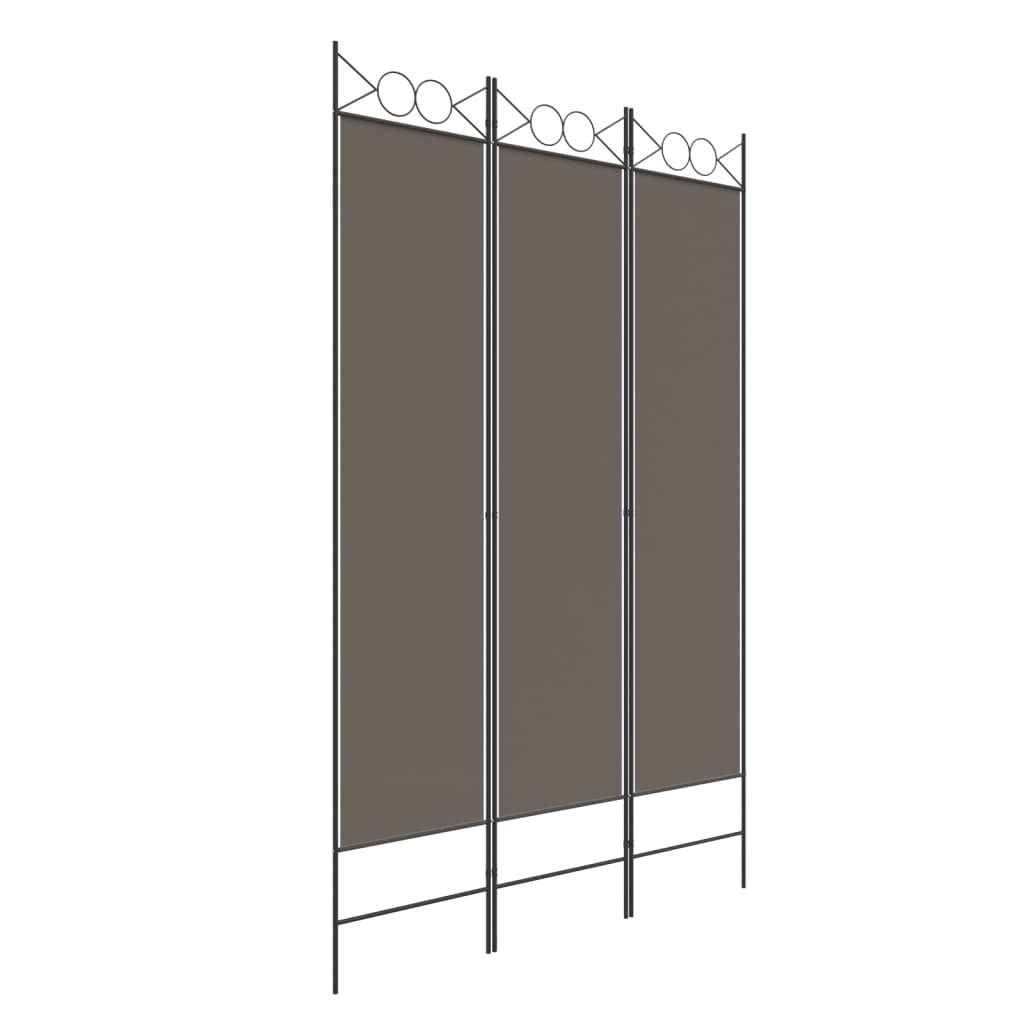 Divisorio a 3 Pannelli Antracite 120x220 cm in Tessuto - homemem39