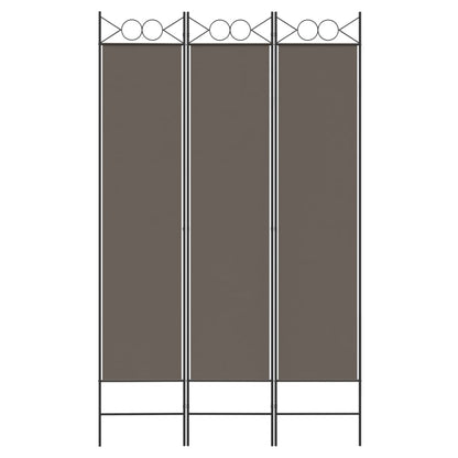 Divisorio a 3 Pannelli Antracite 120x220 cm in Tessuto | homemem39