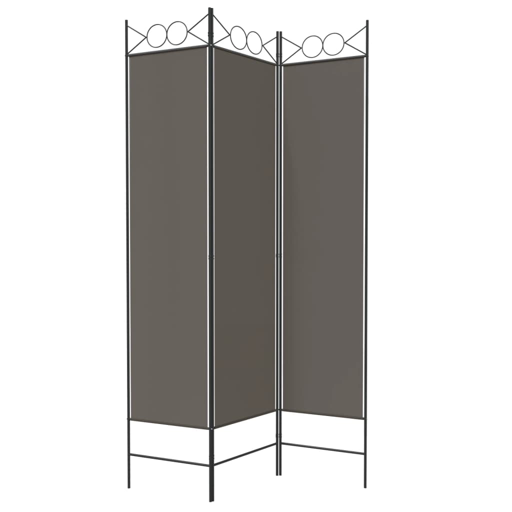 Divisorio a 3 Pannelli Antracite 120x220 cm in Tessuto - homemem39
