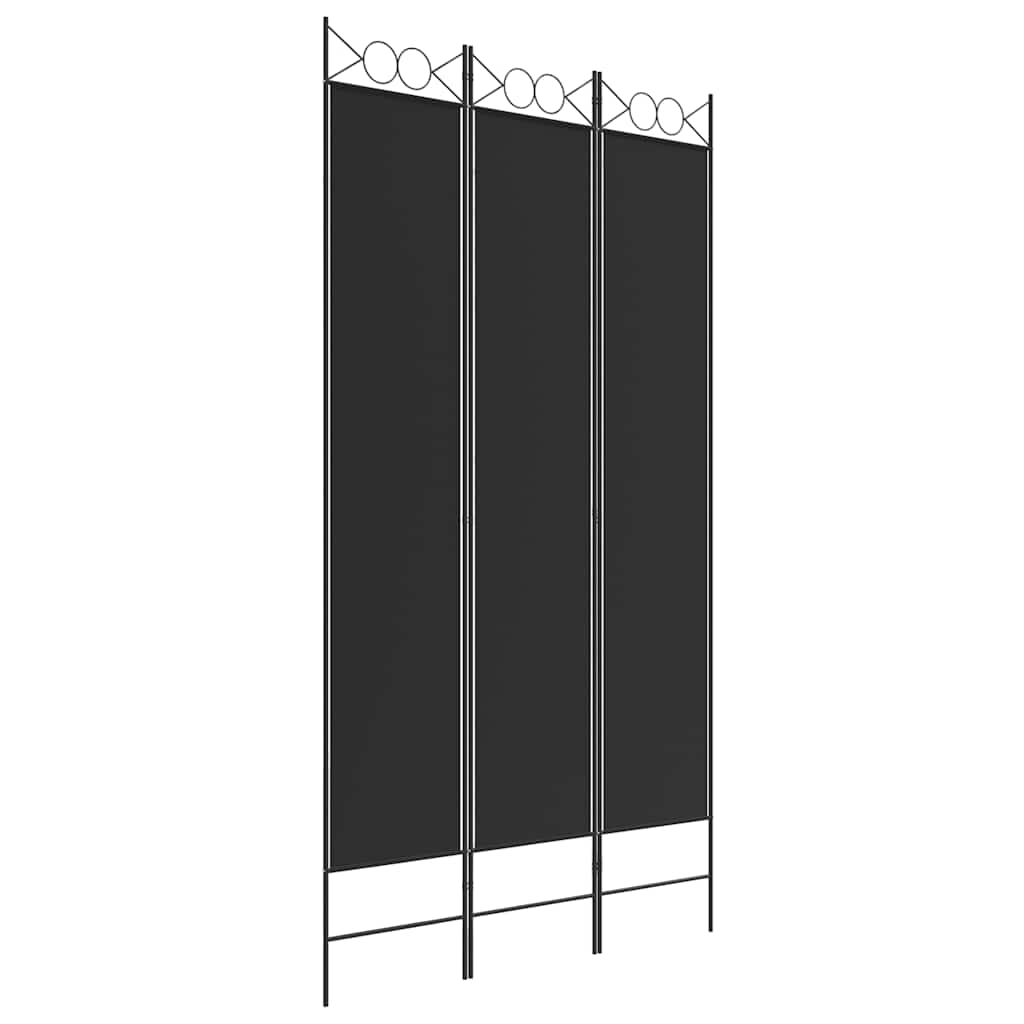 Divisorio a 3 Pannelli Nero 120x220 cm in Tessuto - homemem39