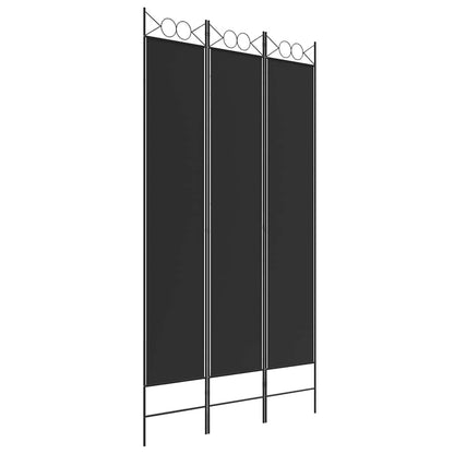 Divisorio a 3 Pannelli Nero 120x220 cm in Tessuto - homemem39