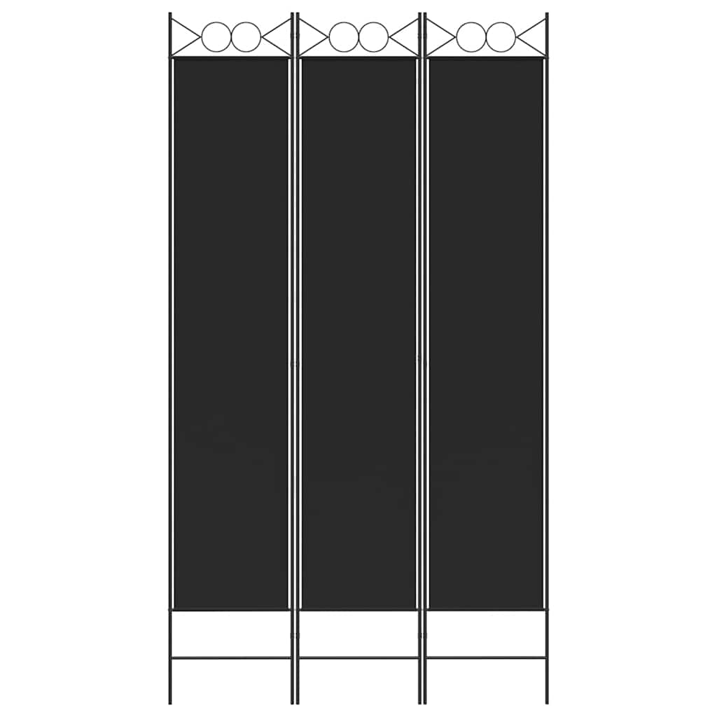 Divisorio a 3 Pannelli Nero 120x220 cm in Tessuto - homemem39