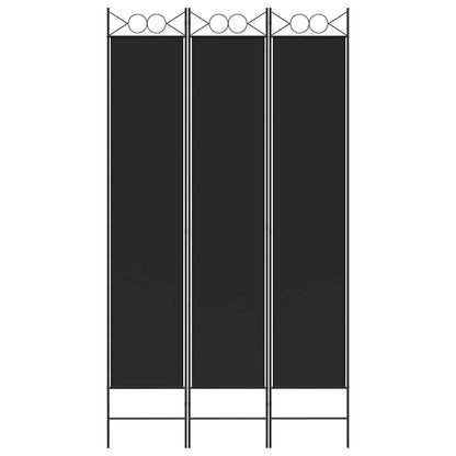 Divisorio a 3 Pannelli Nero 120x220 cm in Tessuto - homemem39