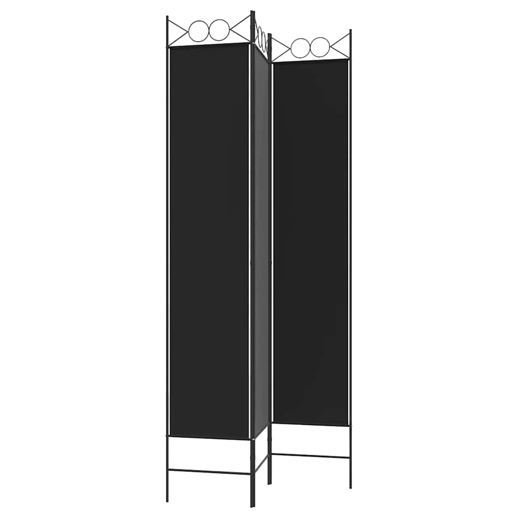 Divisorio a 3 Pannelli Nero 120x220 cm in Tessuto - homemem39
