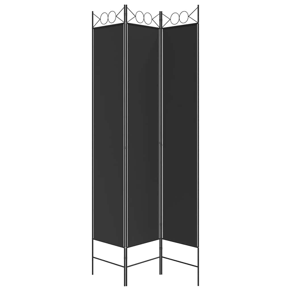 Divisorio a 3 Pannelli Nero 120x220 cm in Tessuto - homemem39