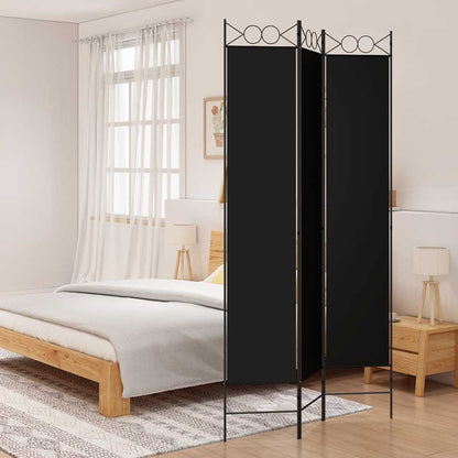 Divisorio a 3 Pannelli Nero 120x220 cm in Tessuto - homemem39