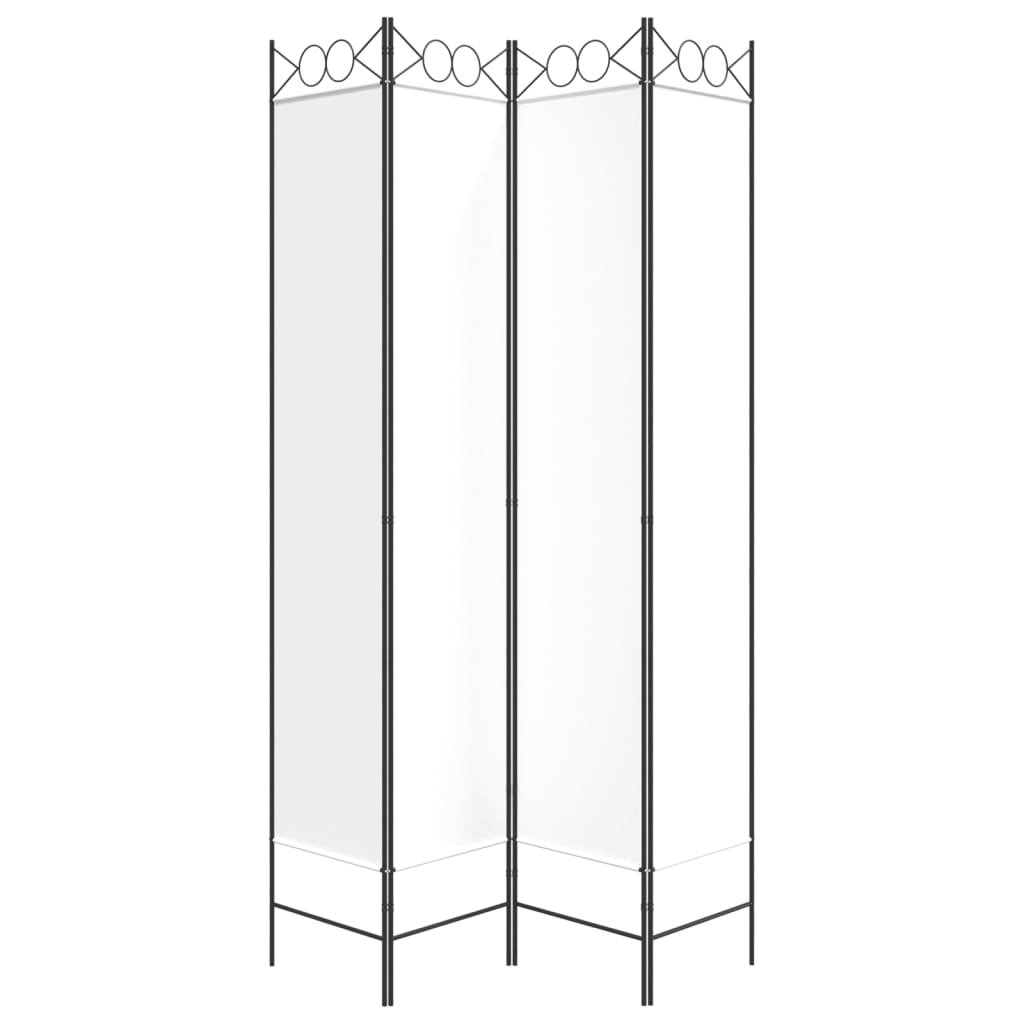Divisorio a 4 Pannelli Bianco 160x220 cm Tessuto - homemem39