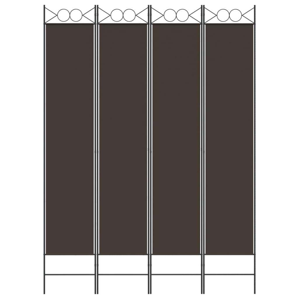 Divisorio a 4 Pannelli Marrone 160x220 cm in Tessuto | homemem39