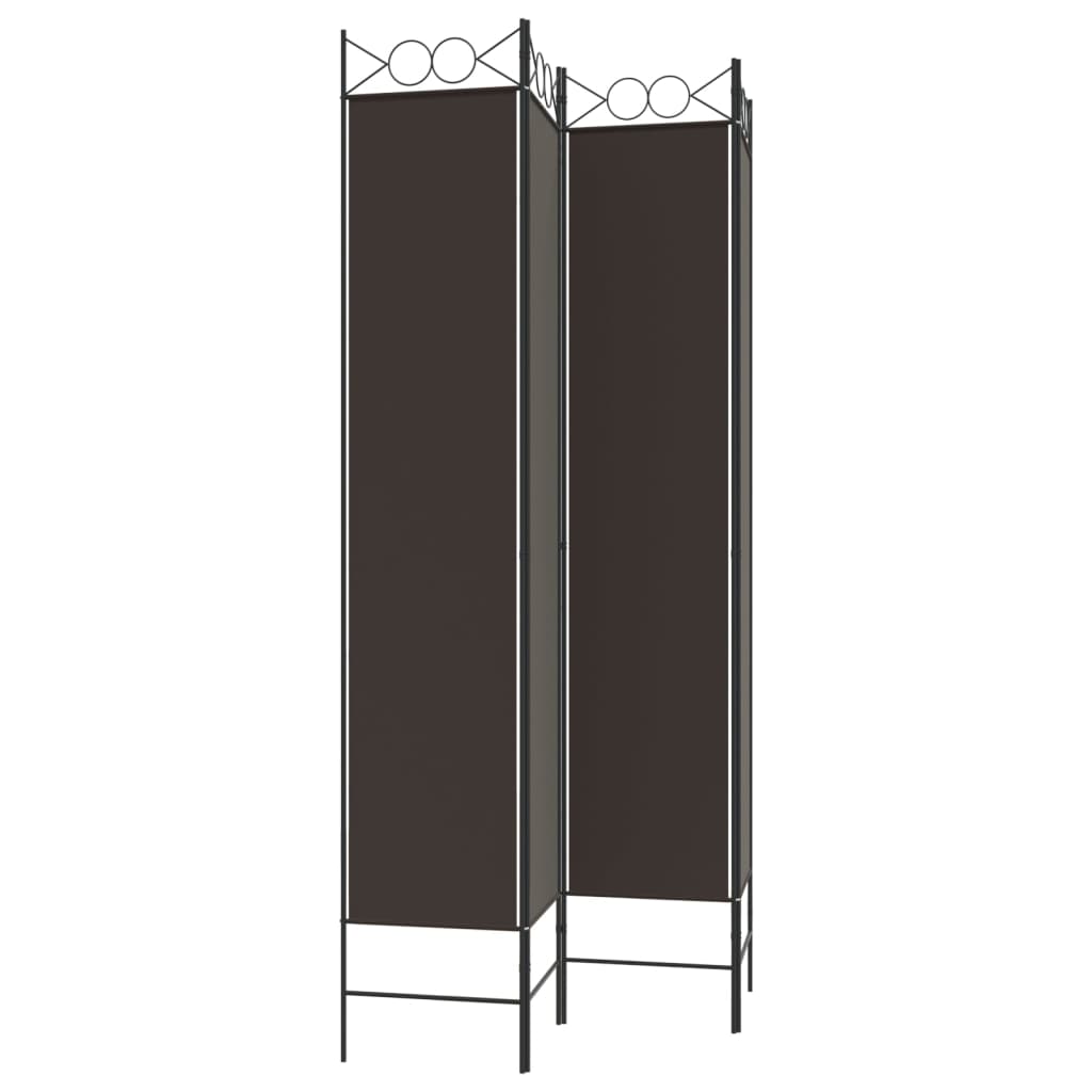 Divisorio a 4 Pannelli Marrone 160x220 cm in Tessuto | homemem39