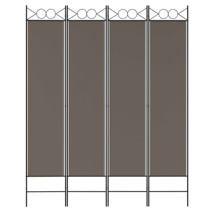 Divisorio a 4 Pannelli Antracite 160x220 cm Tessuto - homemem39