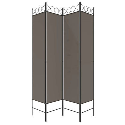 Divisorio a 4 Pannelli Antracite 160x220 cm Tessuto - homemem39