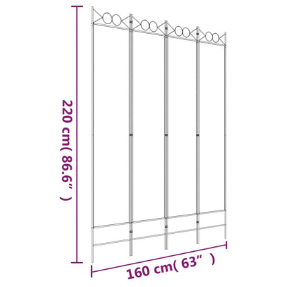 Divisorio a 4 Pannelli Antracite 160x220 cm Tessuto - homemem39