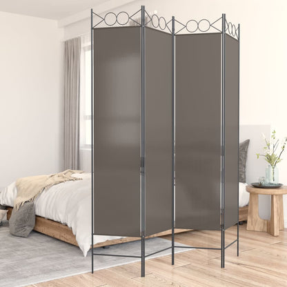 Divisorio a 4 Pannelli Antracite 160x220 cm Tessuto - homemem39