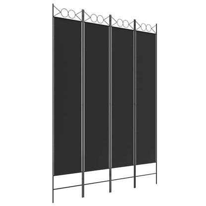 Divisorio a 4 Pannelli Nero 160x220 cm in Tessuto - homemem39
