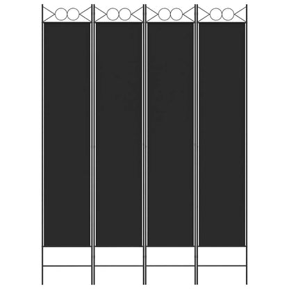 Divisorio a 4 Pannelli Nero 160x220 cm in Tessuto - homemem39