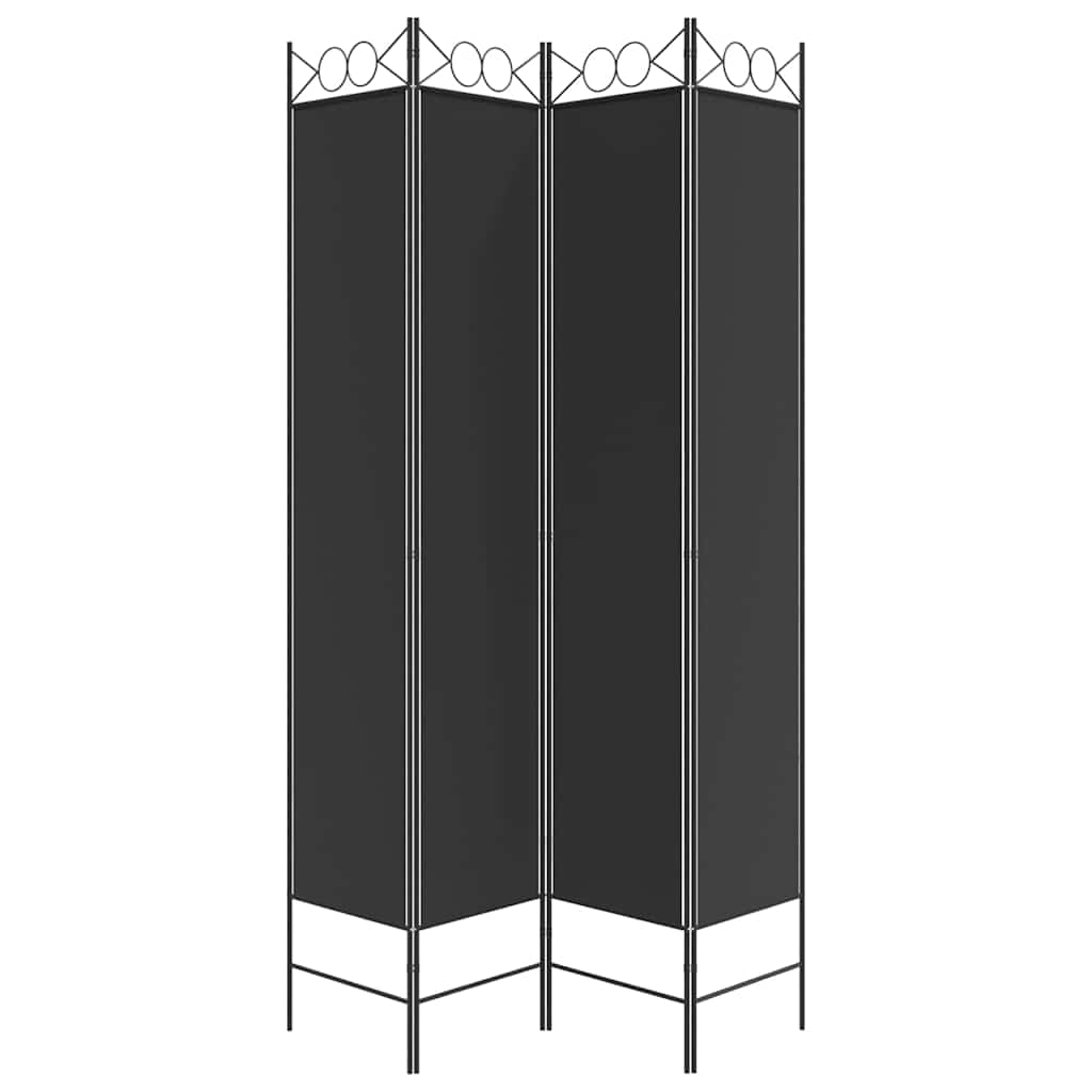 Divisorio a 4 Pannelli Nero 160x220 cm in Tessuto - homemem39