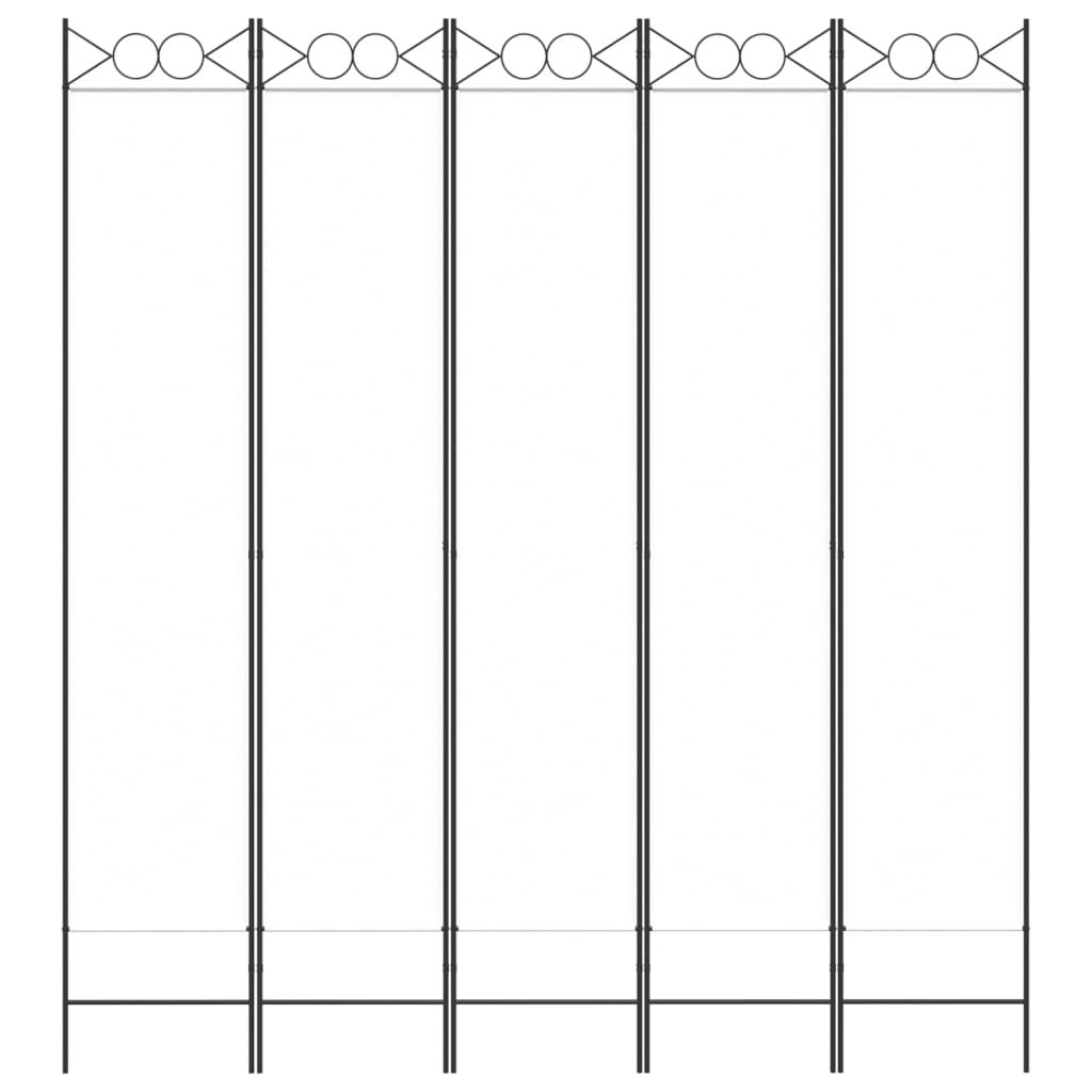 Divisorio a 5 Pannelli Bianco 200x220 cm Tessuto - homemem39