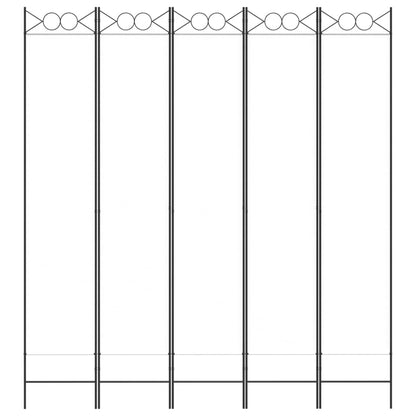 Divisorio a 5 Pannelli Bianco 200x220 cm Tessuto - homemem39