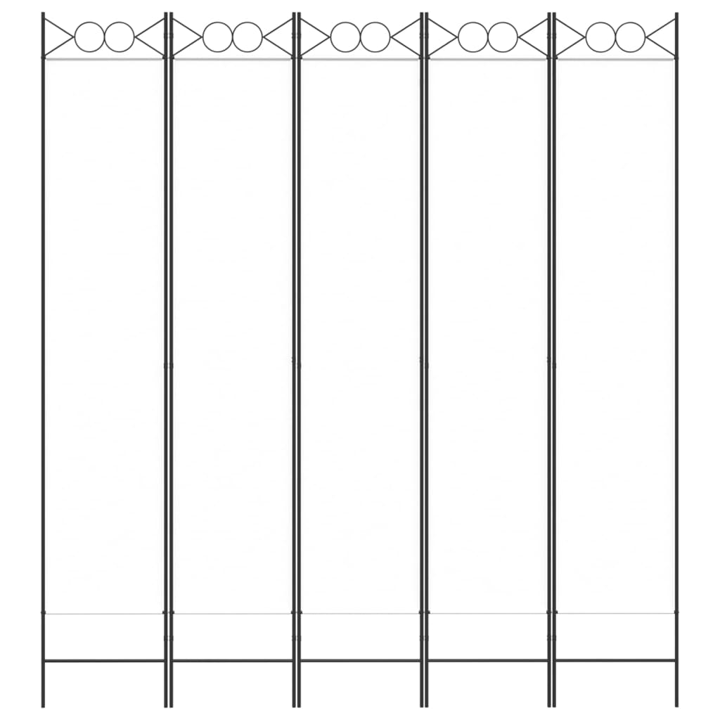 Divisorio a 5 Pannelli Bianco 200x220 cm Tessuto - homemem39