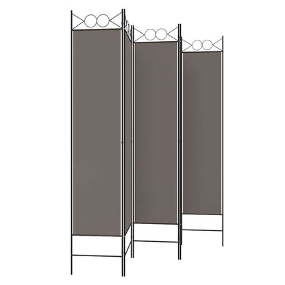 Divisorio a 5 Pannelli Antracite 200x220 cm Tessuto - homemem39