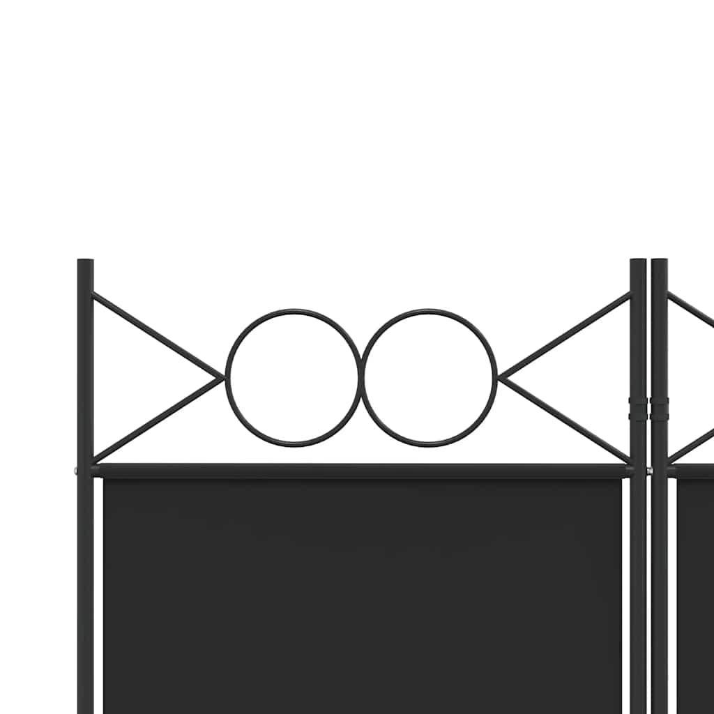 Divisorio 5 Pannelli Nero 200x220 cm Tessuto - homemem39